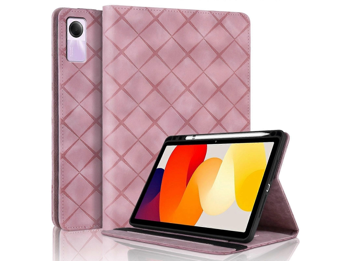 Capa de couro inteligente com relevo de diamante Webake para tablet