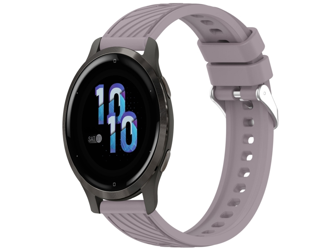 Bracelete para Garmin Venu 2s Silicone Textura Listrada com Fivela de Aço Prate Roland Purple XIAOMOYU (18mm)