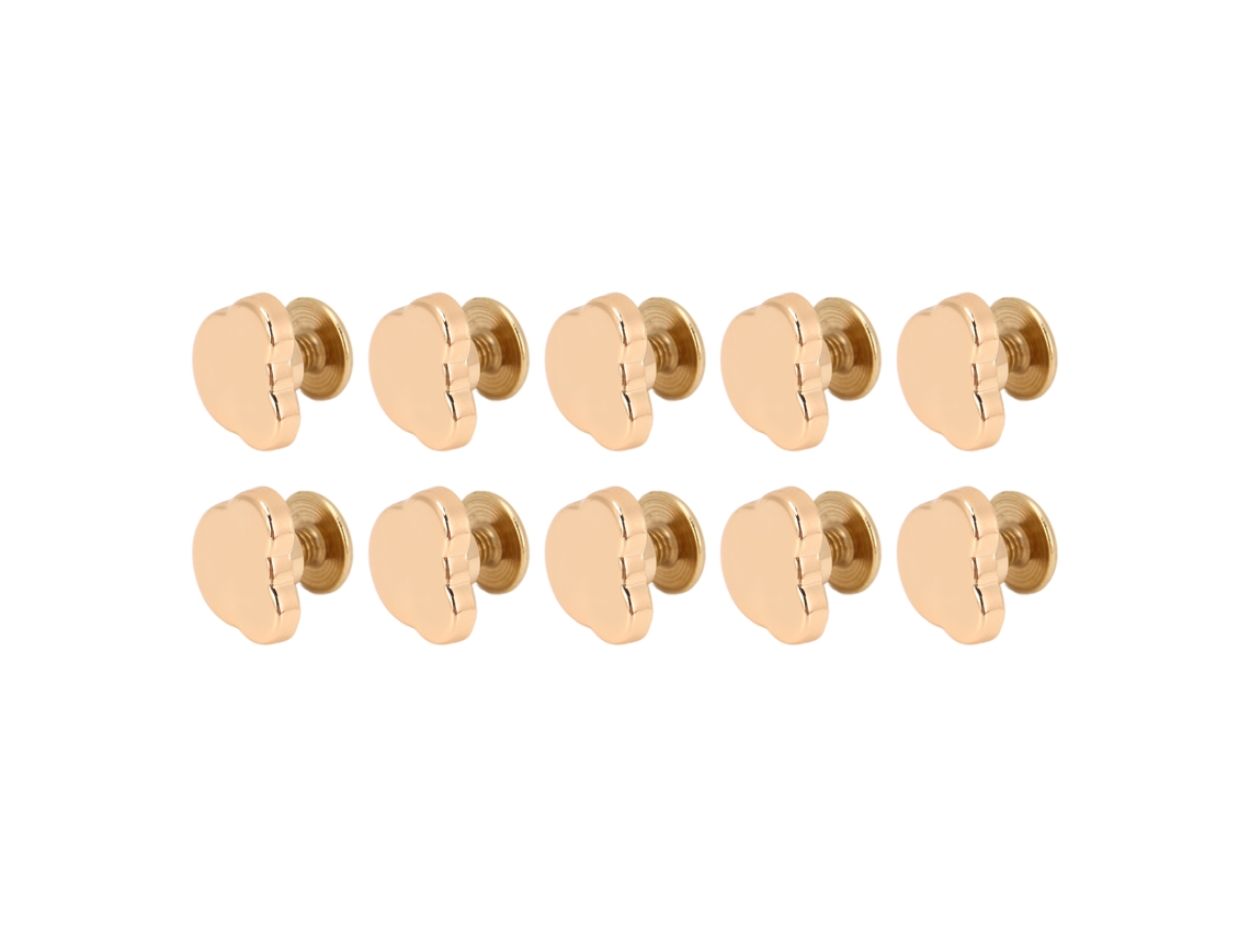 20pcs Remaches De Oso Y Tornillos Cruzados Para Cuero Cinturones Bolsos Ropa Artesanías 10mm Dorado