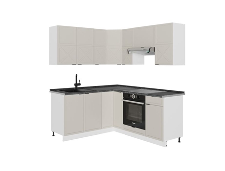 Cozinha Em Ângulo Fame Line, 160x190cm, Pt Antracite, Cinzabege/branco, Branco, Vicco