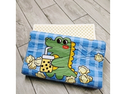 Travesseiro Infantil de Látex Natural Curvo Cartoon Respirável 27x44cm Azul | S/MARCA