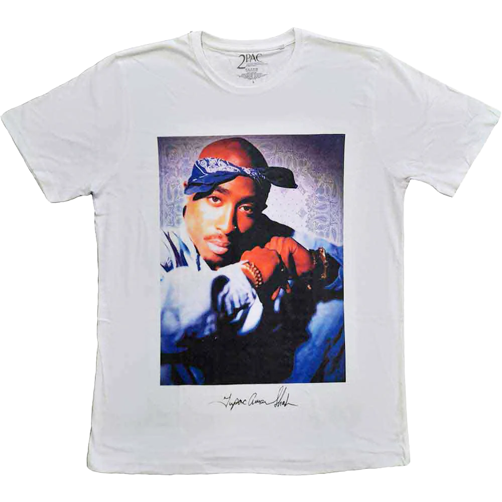 Tupac Blue Bandana T-shirt Unisex Rockinstone Size:xxl