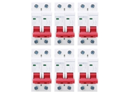 6 Peças Interruptor De Circuito Mcb Dz47-63z Dc500v 2p 16a Protetor De Sobrecarga Para Fotovoltaica