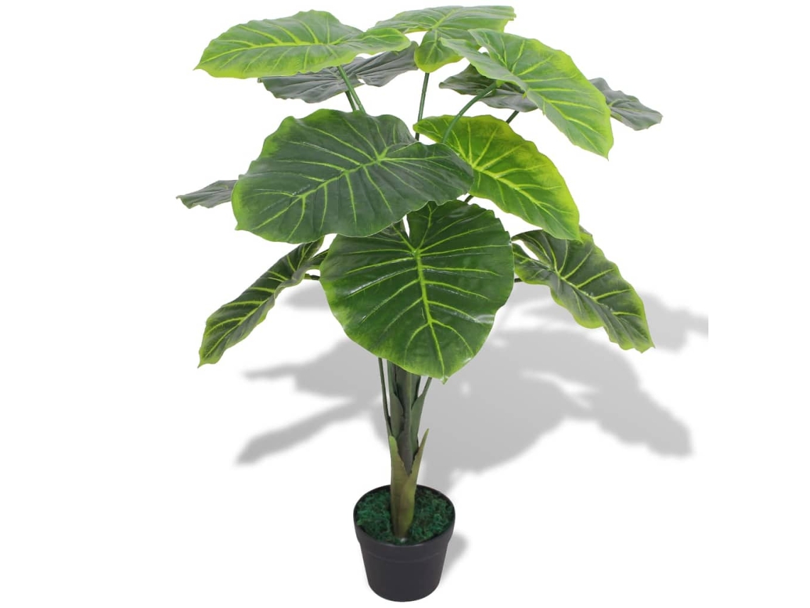 Vidaxl Planta Taro Artificial Com Vaso 85 Cm Verde
