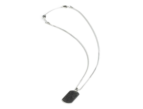Colar Gemini Colar Gemini Sino Prata Aço Inoxidável Fibra de Carbono 58 cm