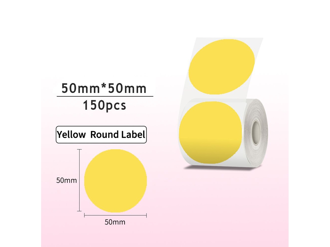 Papel Etiqueta Térmico Redondo 50x50mm 150 Folhas Impermeável Resistente Compatível Com Phomemo M221/m110/m120/m200 Detonger P1/p2