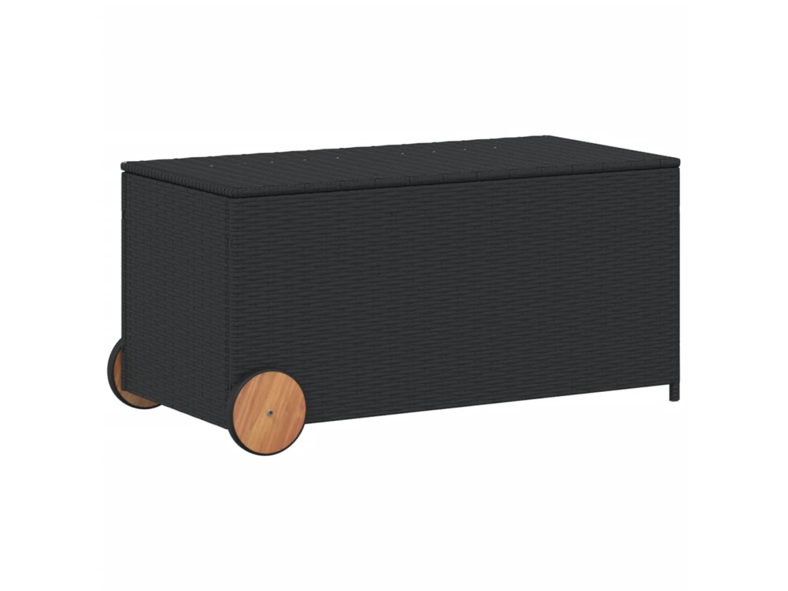 Garden Storage Box, Garden Storage Boxes Vidaxl Preto Rattan / Vime (107 X 55 X 50/53 Cm)
