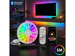 Cordão De Luzes Led, 5 M, Comando Remoto, Bluetooth, Para Decoração De Casa, Festas, Jardim E Eventos