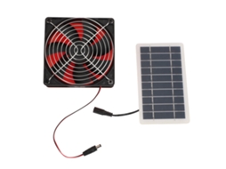 Ventilador Solar 10w Painel Monocristalino Duto Redondo 5v