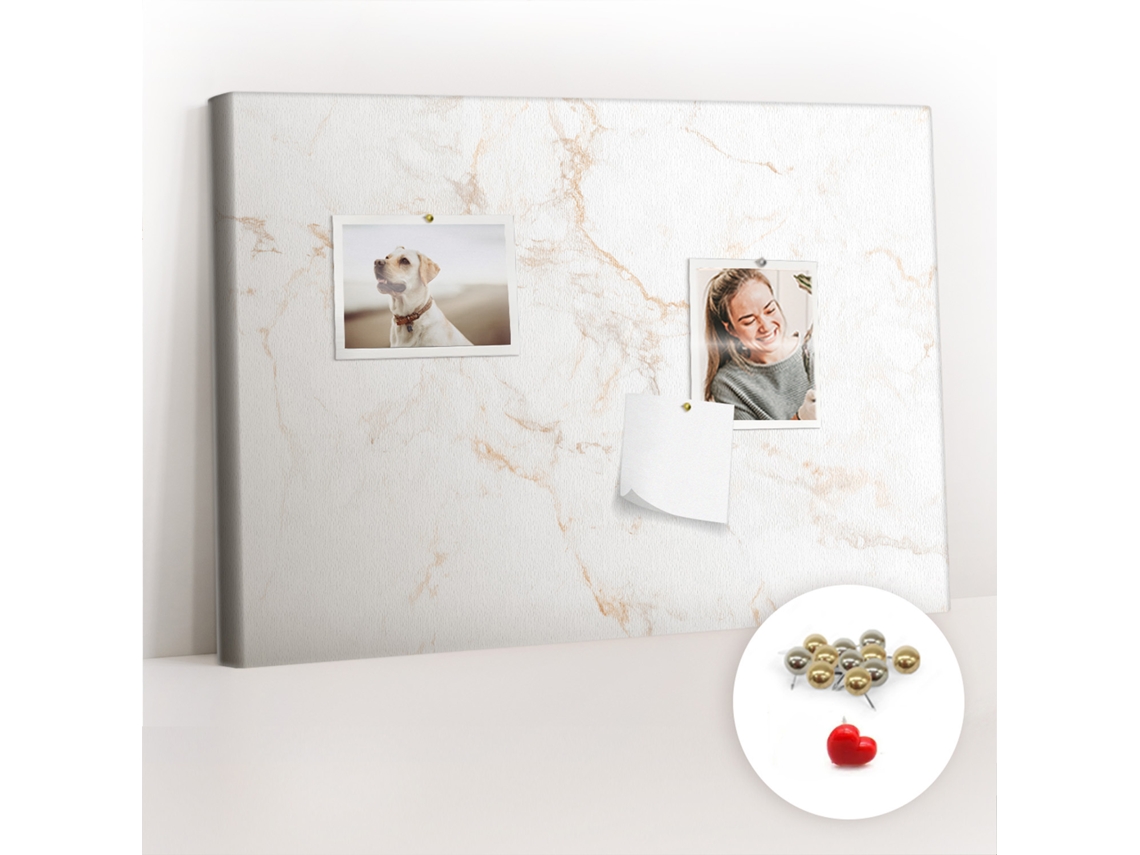 Quadro De Cortiça Com Impressão Mármore Elegante Para O Corredor Espelharte (60x40 Cm)