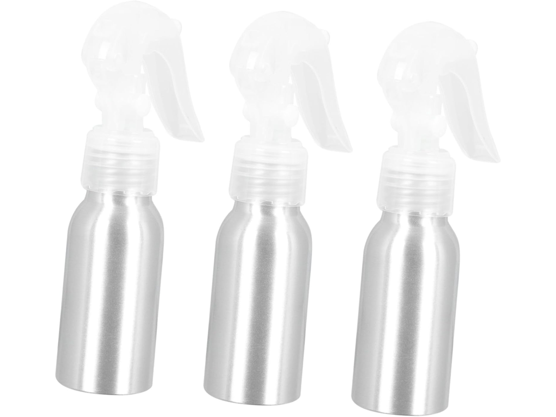 Conjunto De 3 Frascos De Spray De Alumínio Recarregáveis E Reutilizáveis.