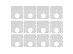 Conjunto de 12 peças de placas perfuradas para reparo de dobradiças de armários, móveis de madeira e suportes de reforço para prateleiras.