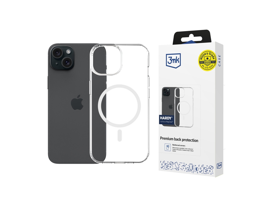Capa Apple Iphone 15 Plus 3mk Hardy Liqforce Magcase Transparente