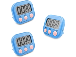 (azul) Cronômetro De Cozinha Magnético 3 Peças, Cronômetro Com Tela Lcd Grande, Cronômetro E Despertador Digital