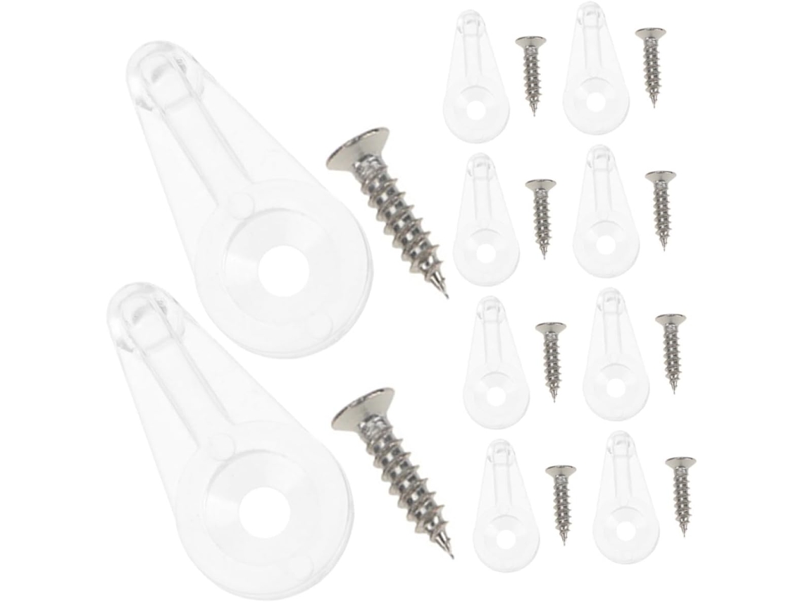 Clips De Fixação Para Portas Vidro 4 Mm Com Parafusos, 25 Peças Plásti
