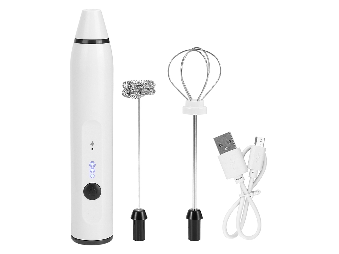 Mini Espumador De Leite Recarregável Via Usb Para Café Com Leite, Chocolate Quente, Branco