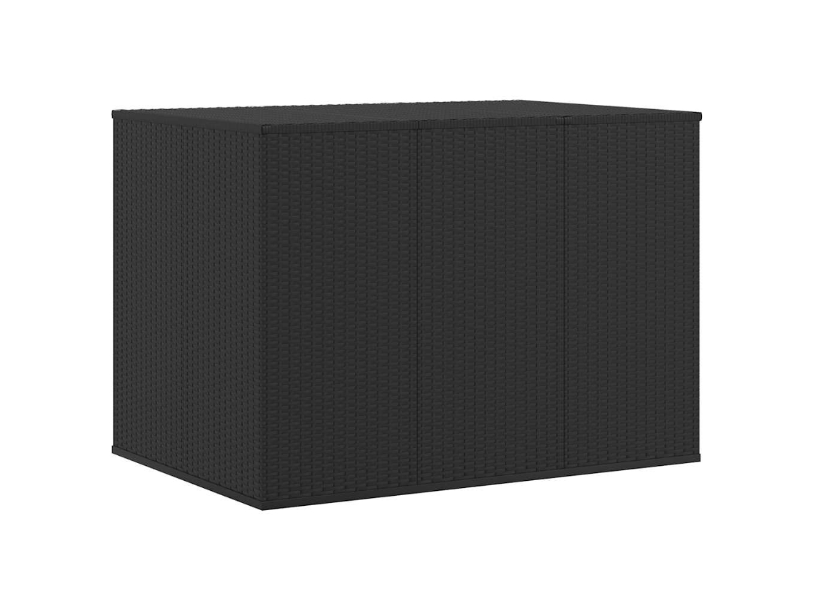 Vidaxl Caixa Para Almofadões De Jardim 145x100x103 Cm Vime Pe Preto