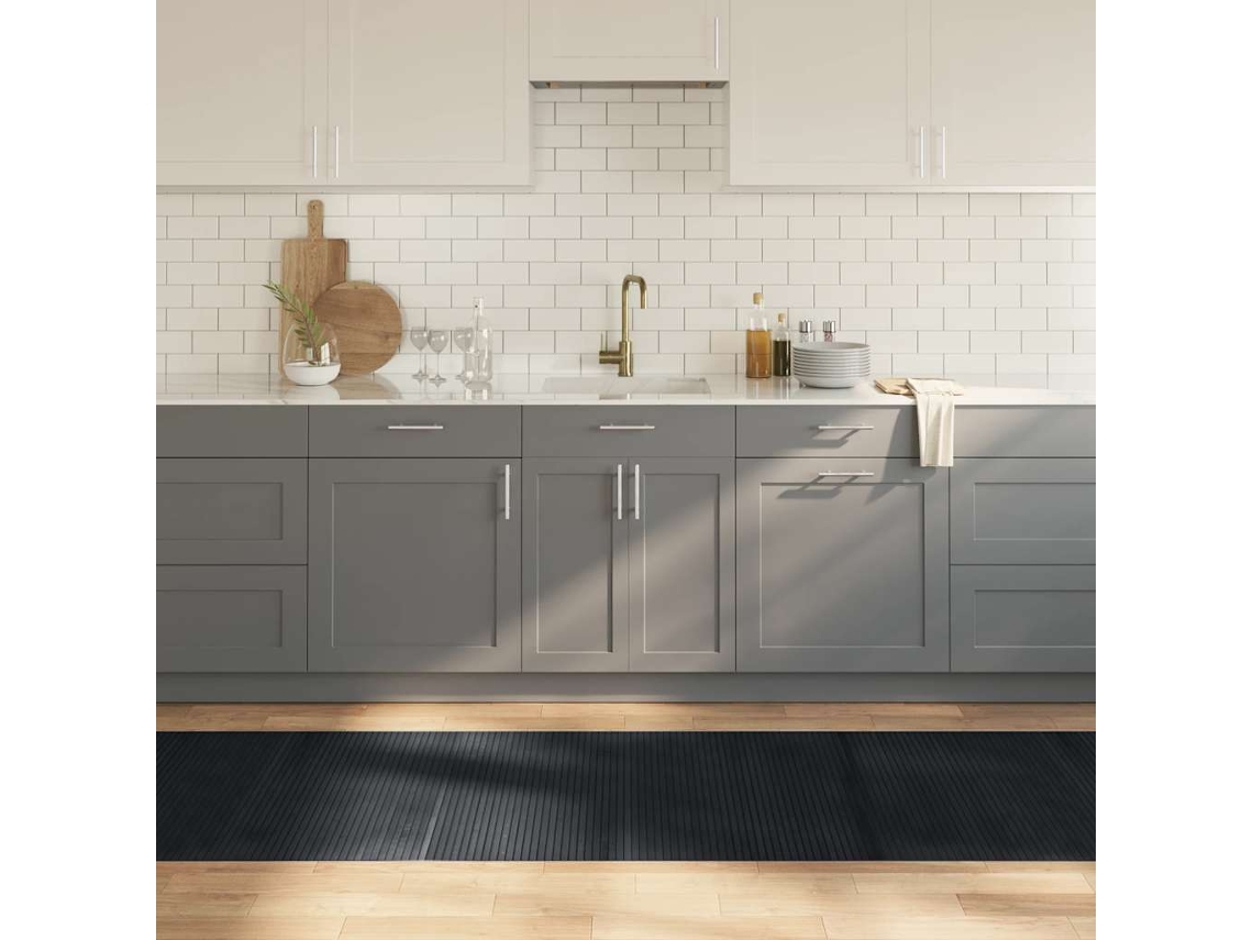 Vidaxl Tapete Retangular 80x400 Cm Bambu Preto