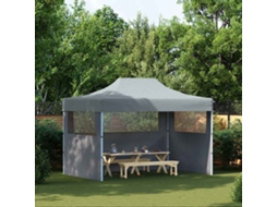 Vidaxl Tenda Dobrável Profissional Festas 3 Paredes 3x4m Aço Antracite