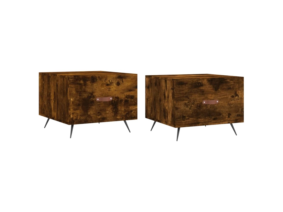Conjunto de Mesa Centro 2 Pcs Madeira Processada Cor Fumado MAISON EXCLUSIVE (50x50x40 cm)