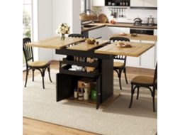 Mesa De Cozinha Extensível E Dobrável, Design Compacto Para 4 6 Pessoas, Com 2 Gavetas E Gabinete Para Organização Bga Store