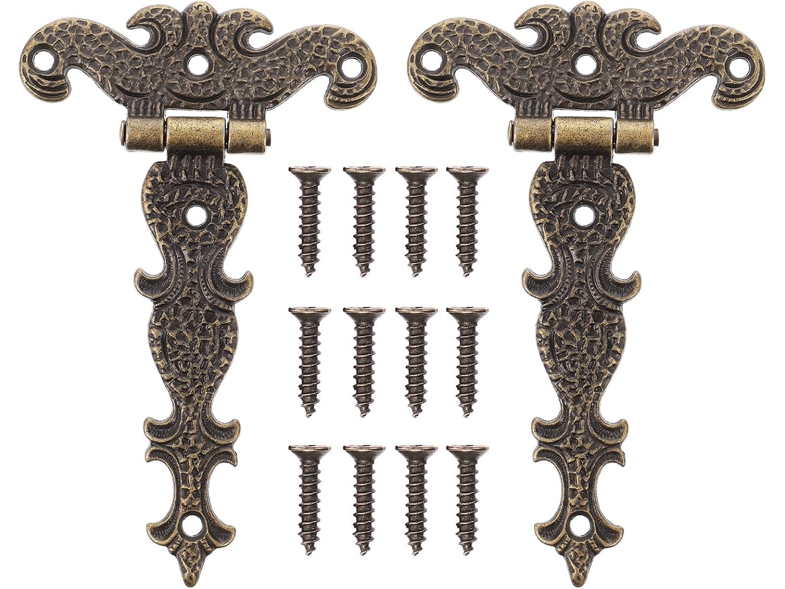 Conjunto De 2 Dobradiças Vintage Em Liga De Zinco Antiferrugem Para Armários E
