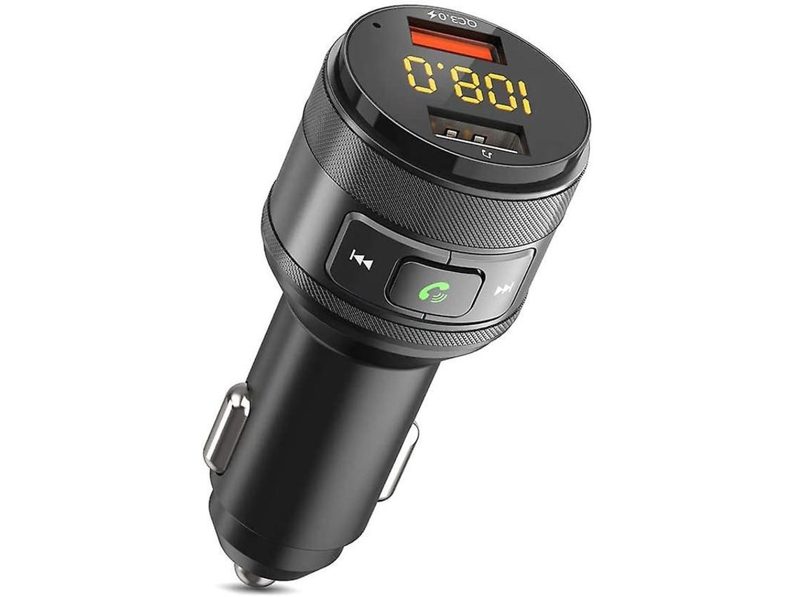 Adaptador Fm Bluetooth Yizhood C57 Dual Usb Led Display Preto