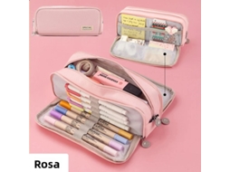 Estojo/bolsa para Lápis Grande e Fofo , Estilo Coreano, Acessório Fofo para Volta Às Aulas, Material Escolar em Tecido. MDUG (rosa)