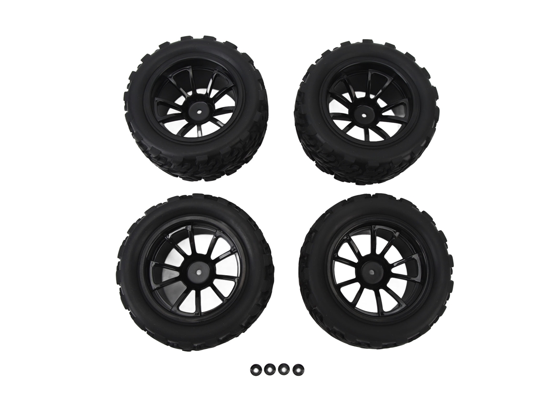 Mali 4pcs Pneus de Carro Rc Aro de 10 Raios Borracha Parafuso M4 para Carros Rc 1/10 Universal