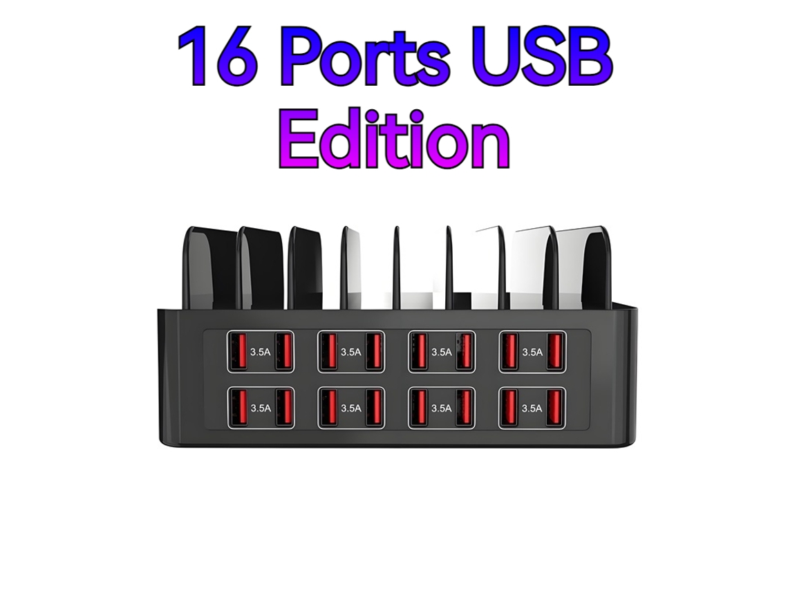 Cargador USB multifuncional de 150 W con 16 puertos USB