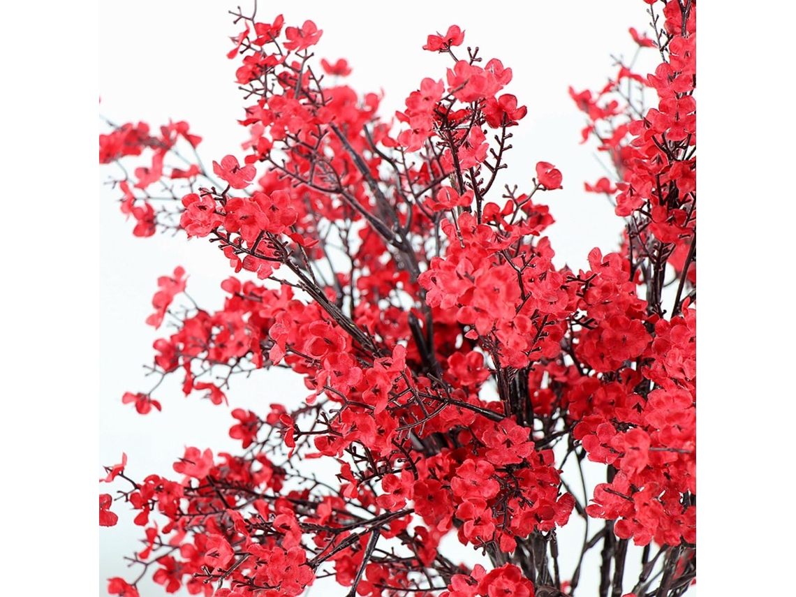 Pacote com 6 Buquês de Flores Artificiais Secas em Seda para Casamento e Decoração. AQUAFORGE (vermelhos)