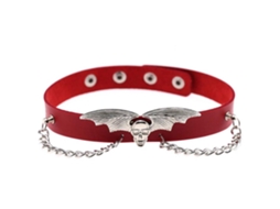 Colarinho De Couro Vermelho Estilo Western Punk Da Laxiscreed Para Mulheres