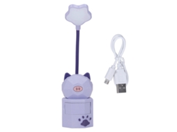 2026 lâmpada de Mesa Led em Forma de Porco Animado para Crianças com Proteção para os Olhos, Luz de Leitura Usb, Luz Noturna para Quarto, Roxa