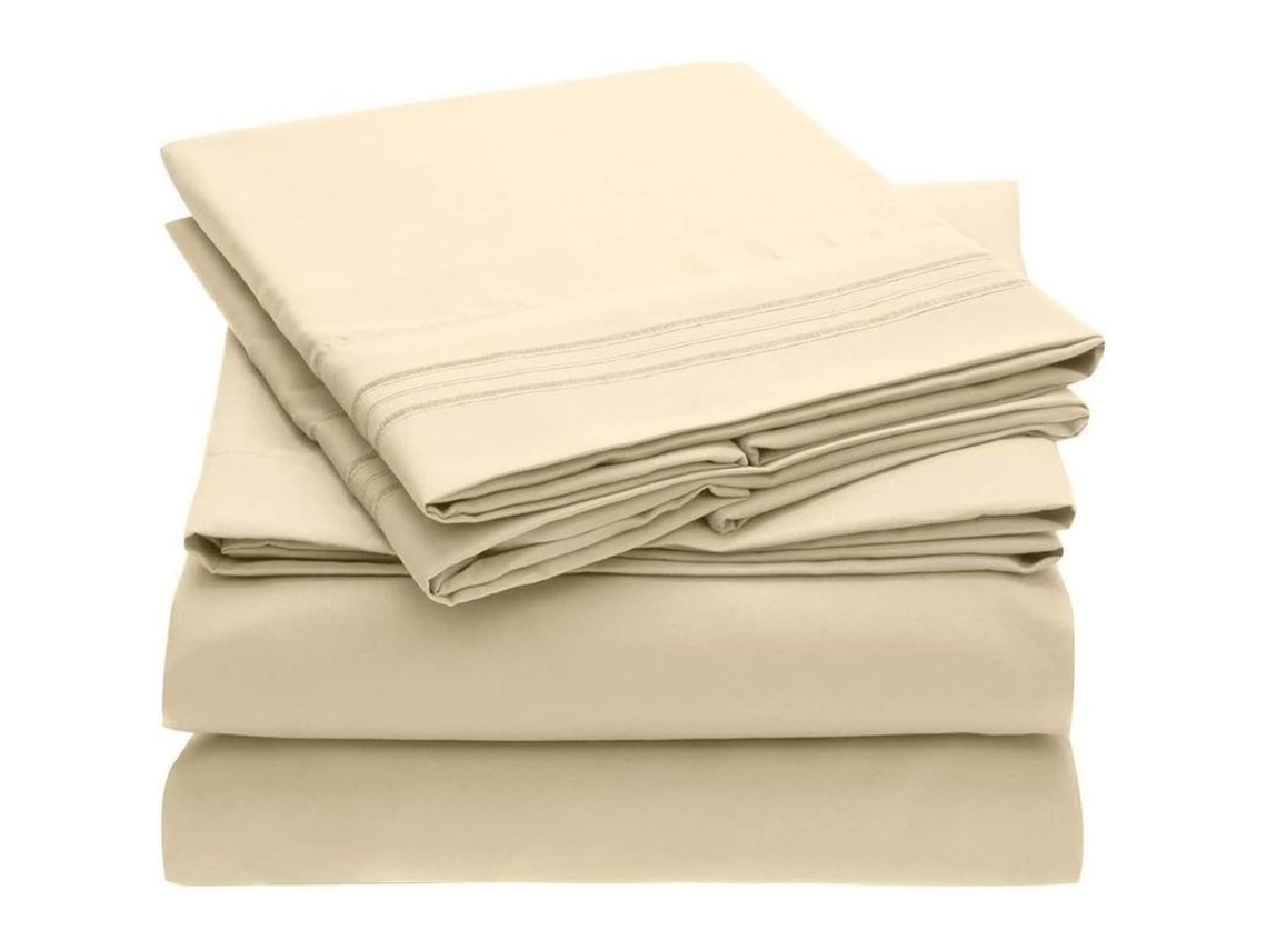 2026 conjunto de Sábanas para Cama Twin Niños Suaves Resistentes Arrugas Manchas Beige 3 Piezas