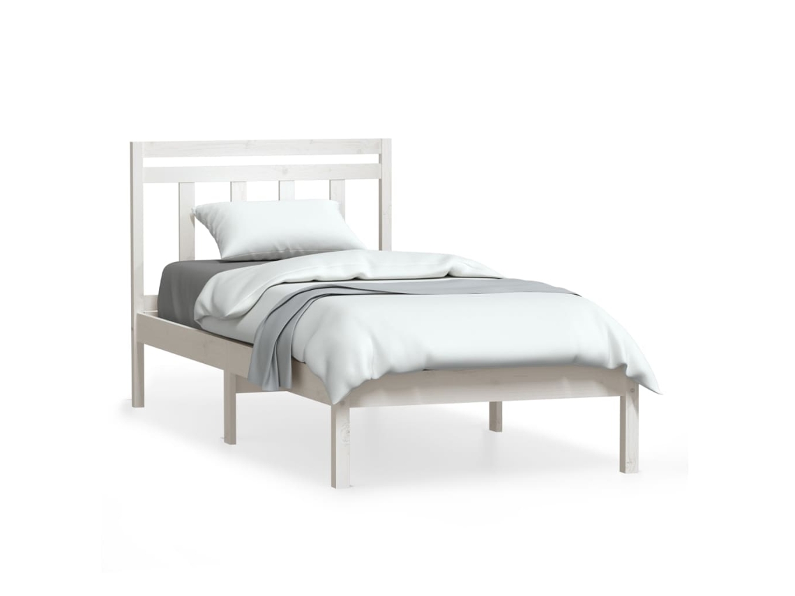 Estrutura de Cama 100x200 Cm Pinho Maciço Branco MAISON EXCLUSIVE
