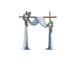 Conjunto De Arco De Casamento Com Cortinas Azuis, Flores Artificiais E Tule Tekmaquinas