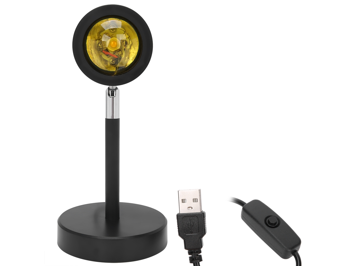 Projetor de Pôr do Sol com Luz Usb para Maquiagem e Fotografia, Ideal para Quarto, Café e Bar BRILVIBERA