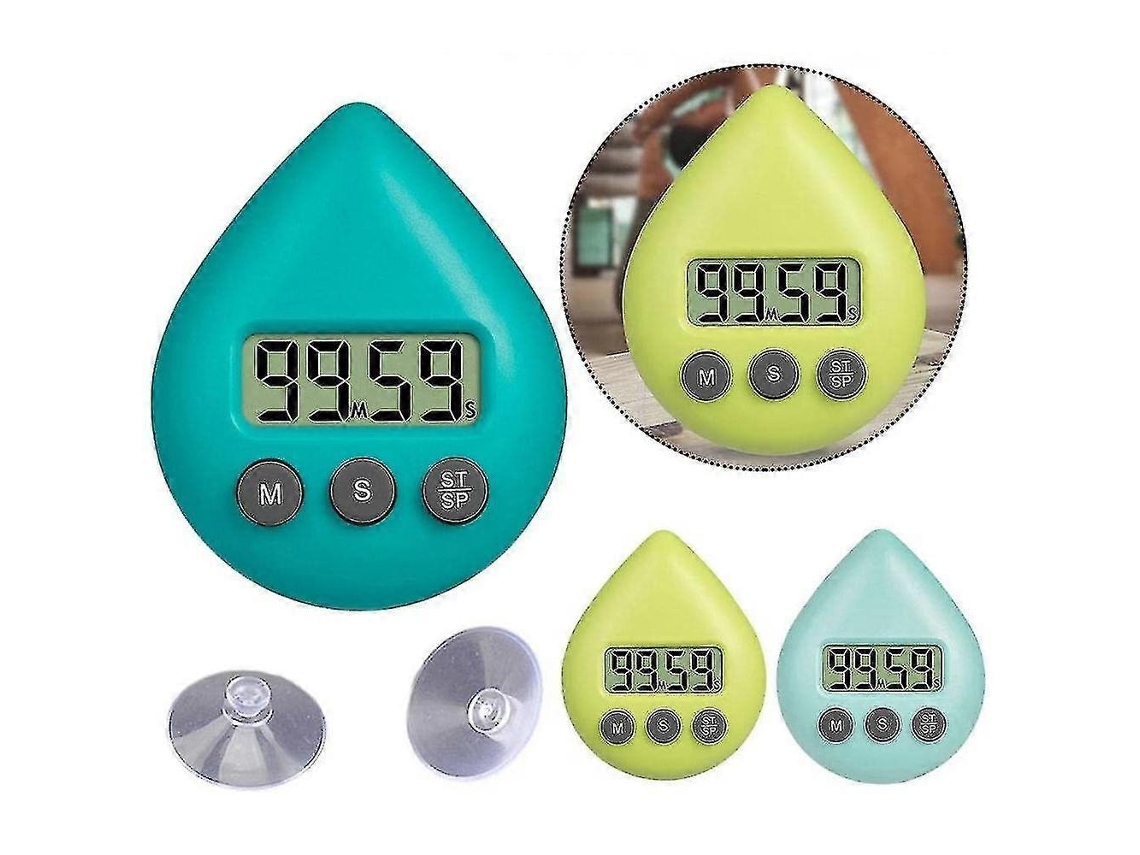 Relógio De Chuveiro Digital Com Temporizador, À Prova D'água, Com Alarme E Ventosa, Verde