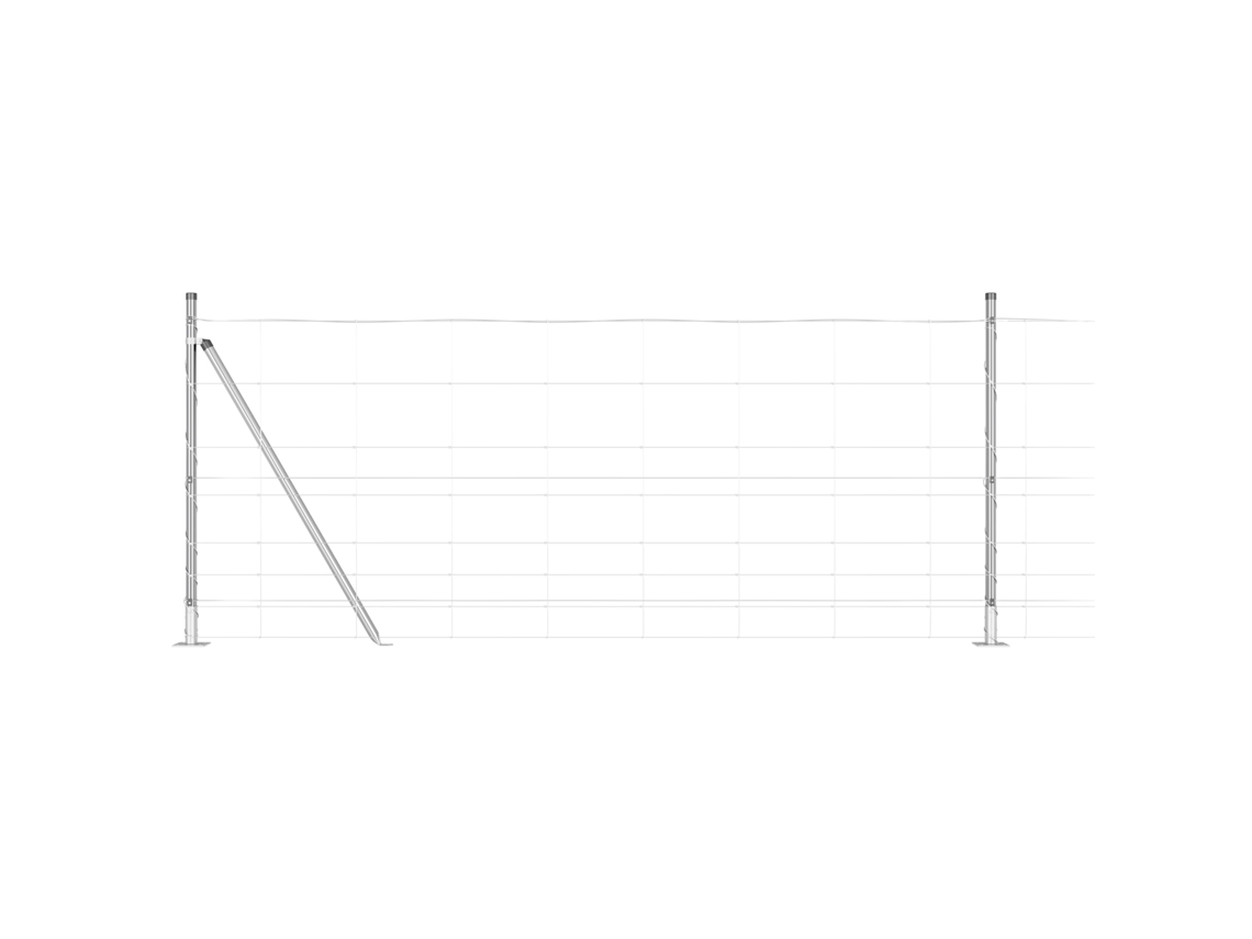 Conjunto 1 Poste De Cerca Externo Vidaxl Prateado Aço (25 X 1 M)