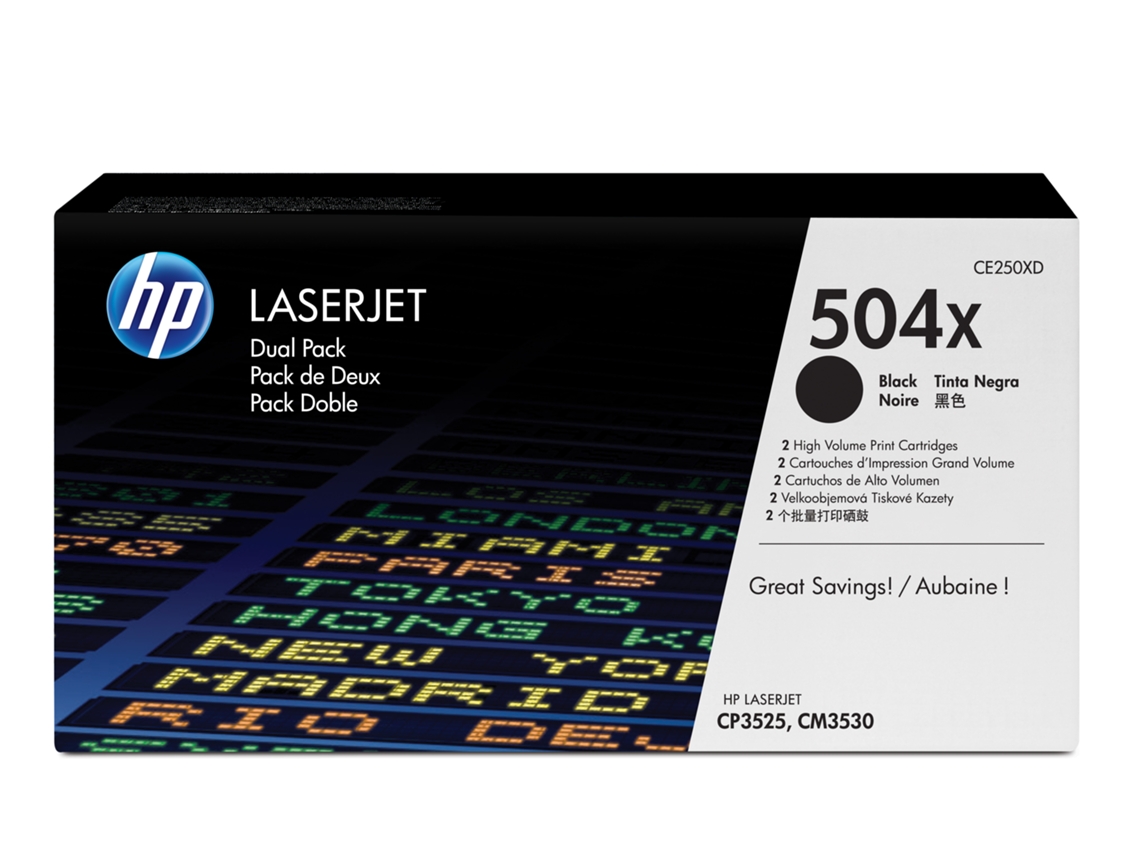 Pack 2 Toners HP 504X XL Preto (CE250XD)