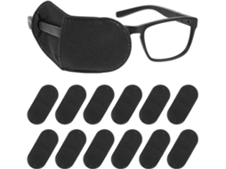 Conjunto de 12 Tampões para os Olhos, Ajustáveis para Óculos, Ambliopia , na Cor Preta AQUAFORGE (olho Preguiçoso)