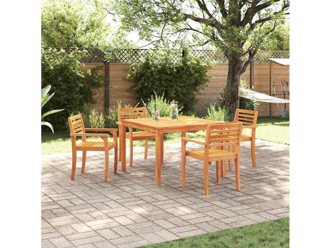 Vidaxl Conjunto De Jantar Para Jardim 5 Unid. Castanho