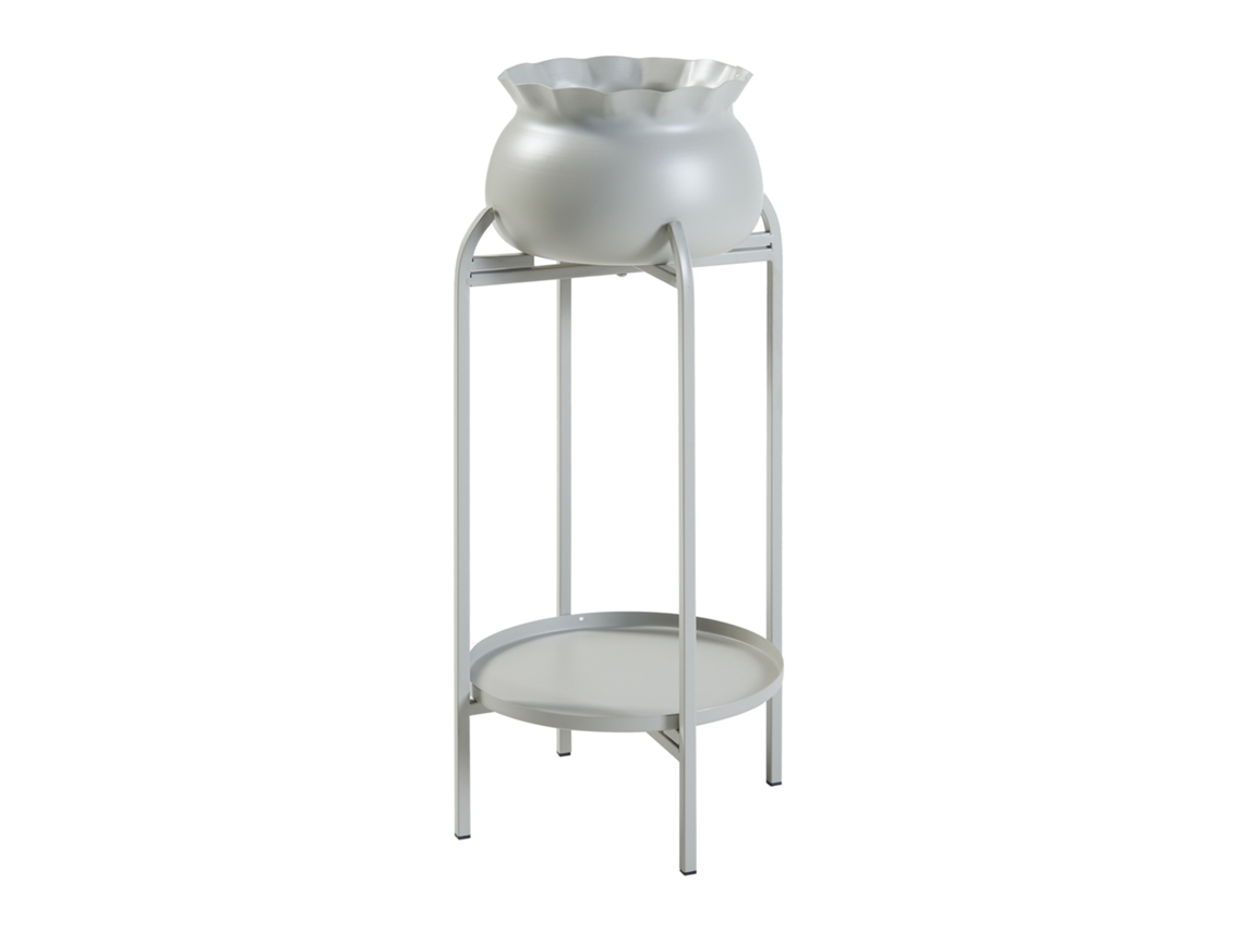 Suporte para plantas Altena 2 níveis metal [EN.CASA] 81x40x40 cm - Cinzento Claro