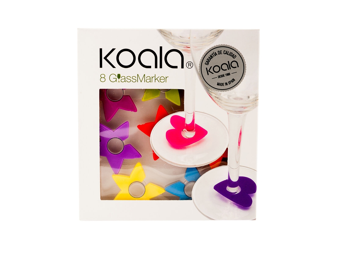 Marcador de Copos KOALA Estrela (Plástico - 12,8x5x13,7cm - 8 Peças - Multicor)