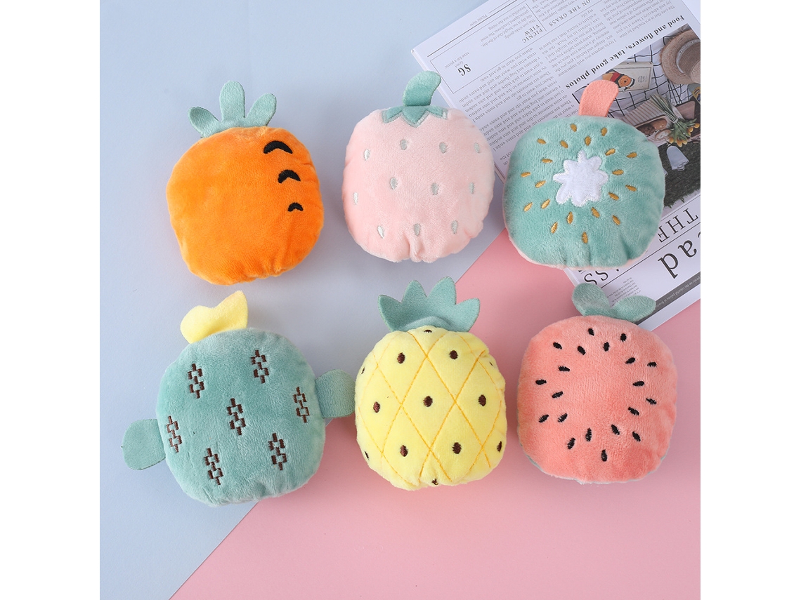 6 Peça De Brinquedo Pet Vários Anéis Papel Em Formato Frutas
