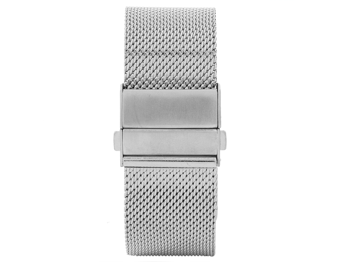 Substituição de pulseira de relógio em aço inoxidável com pino de mola prateado