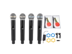 Set De Microfones Sem Fio Vhf Dinâmicos De Mão 4 Unidades