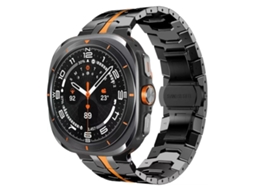 Bracelete para Samsung Galaxy Watch Ultra Liga de Titânio com Fivela Borboleta Preto Laranja XIAOMOYU (47mm)