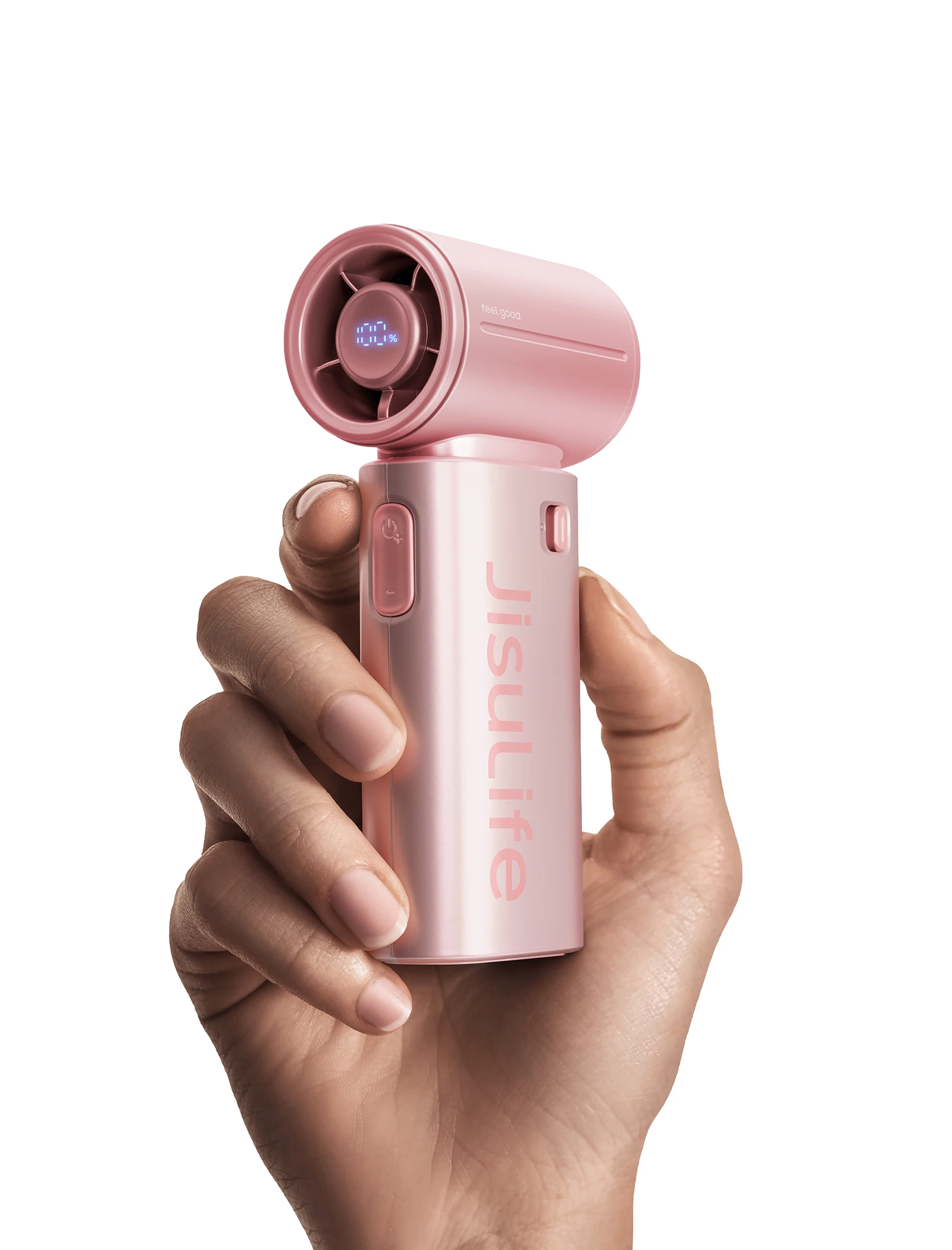 (rosa 5000mah) Ventilador Portátil De Mão, Fluxo De Ar Potente Tipo Turbina, Bateria Recarregável De 5000mah.