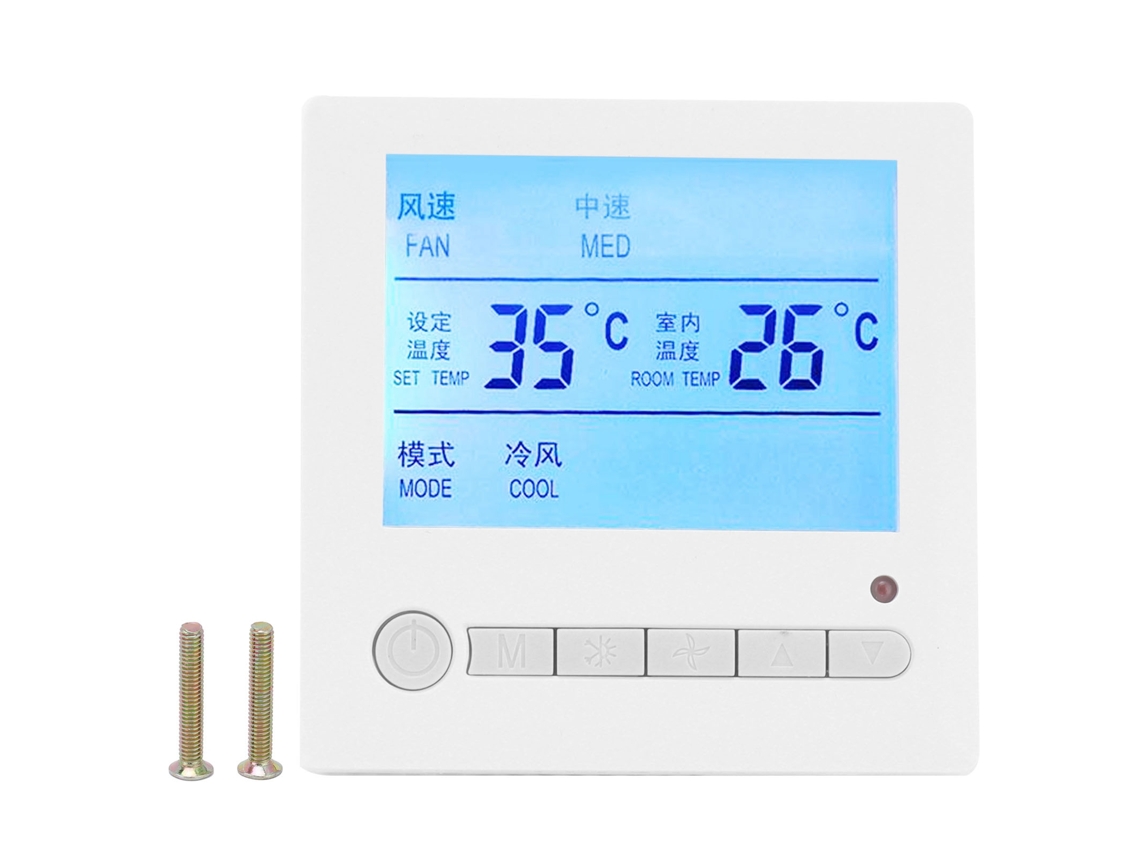 Termostato inteligente LCD para ar condicionado painel de controle de temperatura bobina de ventilador AC220V S/MARCA